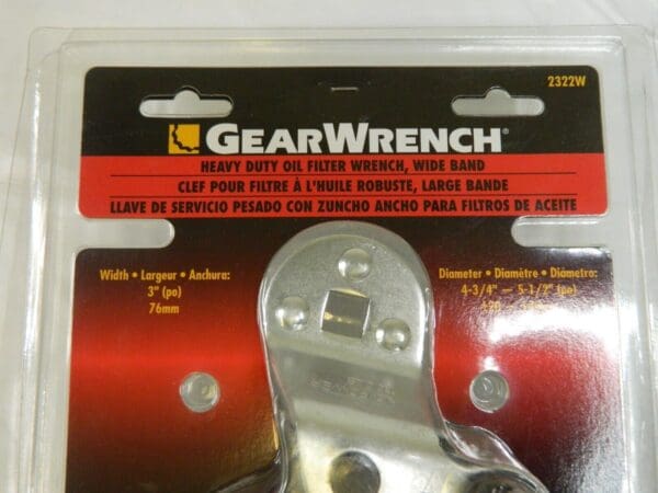 GEARWRENCH Steel Oil Filter Wrench 2322W