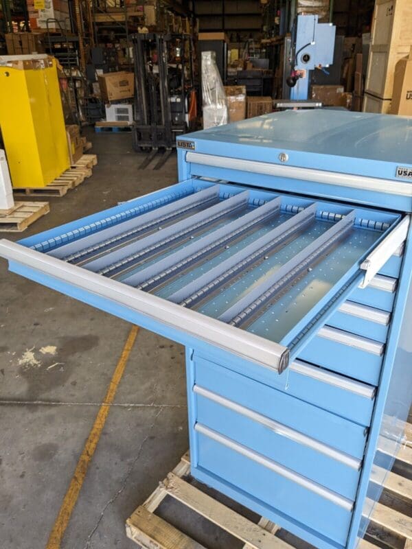Lista Modular Storage Cabinet 10 Drawers 59 x 28 x 28 Steel Blue DAMAGED