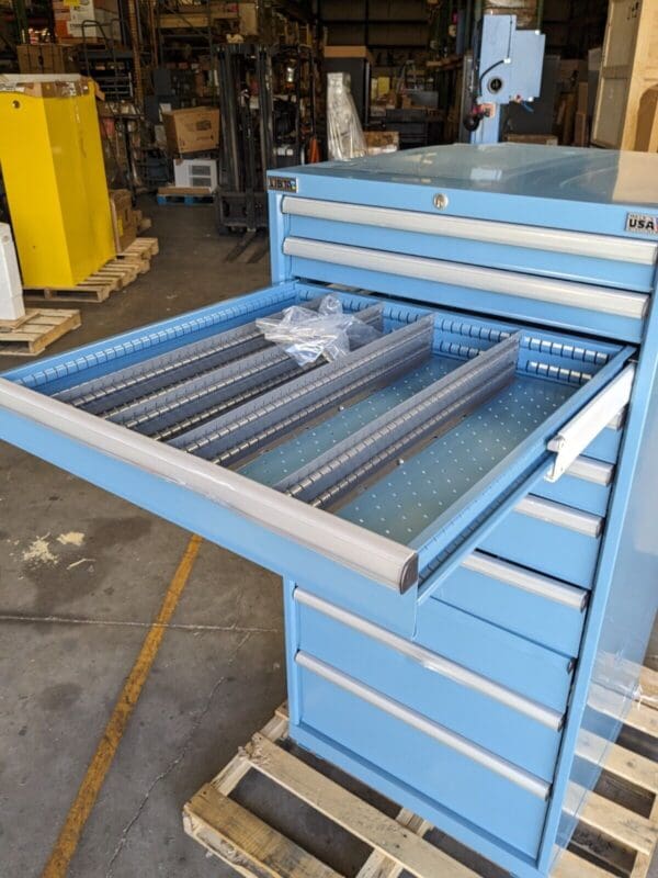 Lista Modular Storage Cabinet 10 Drawers 59 x 28 x 28 Steel Blue DAMAGED