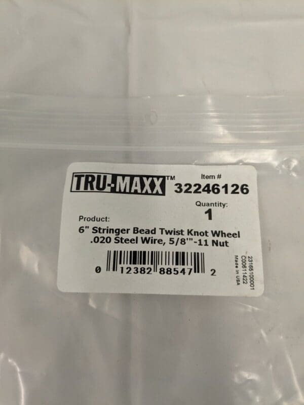 TRU-MAXX Wheel Brush: 6″ Wheel Dia, Stringer Bead 88547