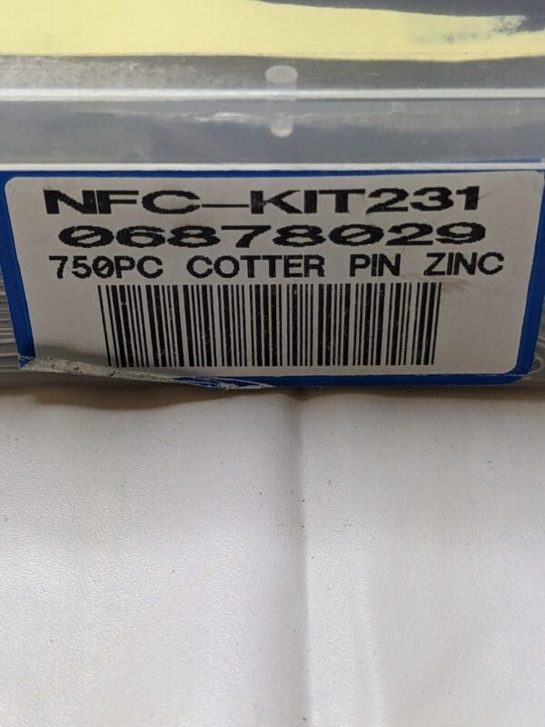 750 Piece, 1/16 to 5/32″ Pin Diam, Cotter Pin Assortment NFC-KIT231