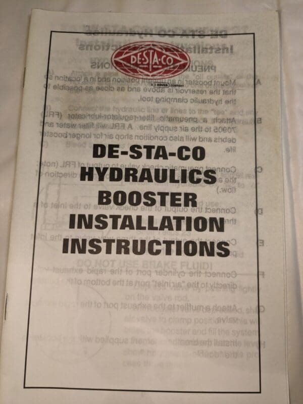DE-STA-CO 33.87:1, Clamp Power Booster repair 039-101-000DE parts/repair