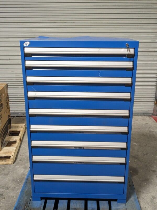 Rousseau Heavy Duty Storage Cabinet 9 Drawer 60 x 36 x 24 Steel Blue DAMAGED