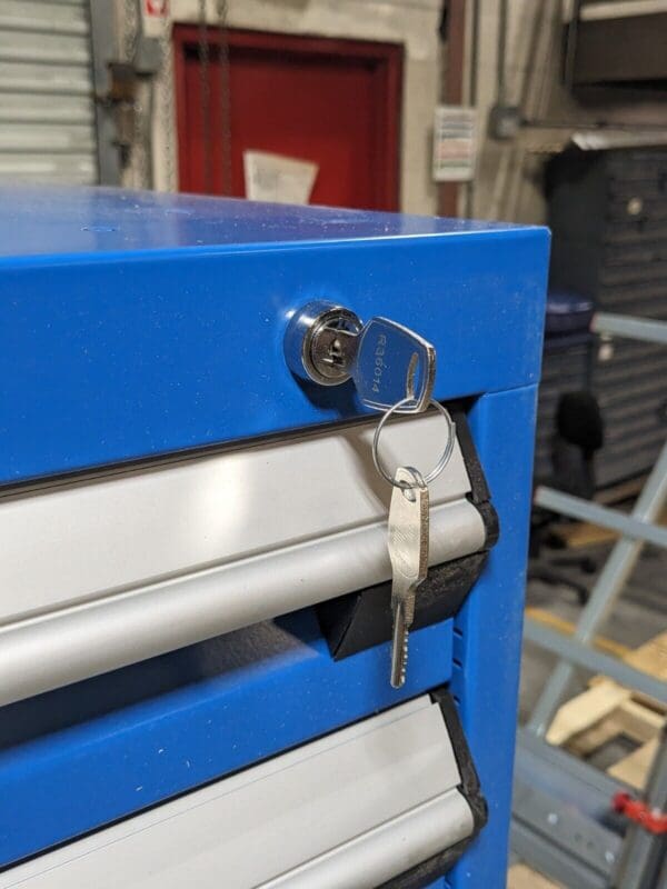 Rousseau Heavy Duty Storage Cabinet 9 Drawer 60 x 36 x 24 Steel Blue DAMAGED