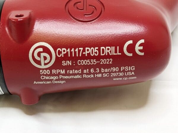 Chicago Pneumatic Pistol Grip Drill W/O CHUCK 750W 500RPM CP1117P05 6151580240