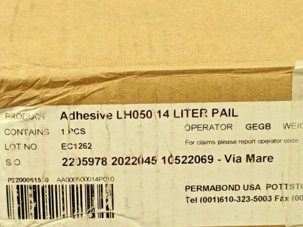 14 LITER PAIL Permabond LH050 Anaerobic Pipe Sealant w/PTFE LH050_14Ltrs
