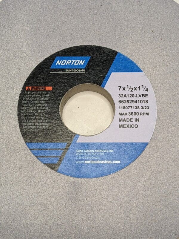 NORTON Surface Grinding Wheel: 7" x 1/2" x 1-1/4", 120 Grit Qty 2 66252941018