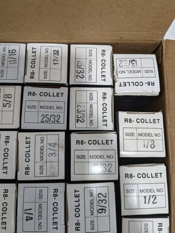 MHC Collet Set: 24 Pc, 1/8 to 7/8″ Cap. Increments of 1/32″ INCOMPLETE 231-0025