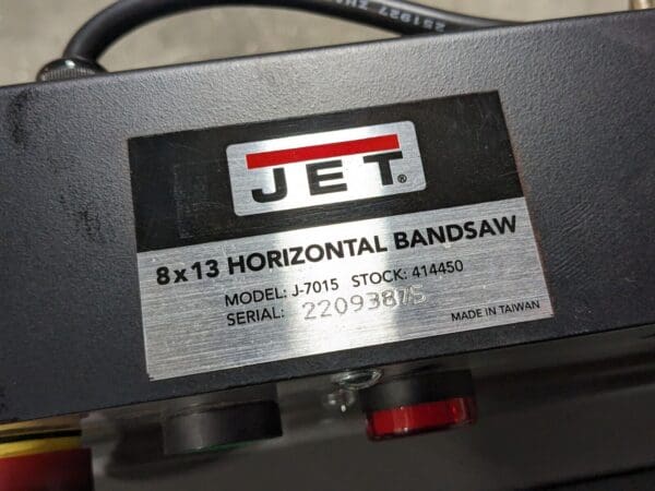 Jet 8 x 13 Horizontal Bandsaw 82 to 235 RPM 1.5 HP 115/230v 1 Ph 414450 DAMAGED