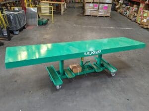 Lexco Foot Operated Hydraulic Lift Table 120" x 30" Deck 2000 lb Cap DAMAGED