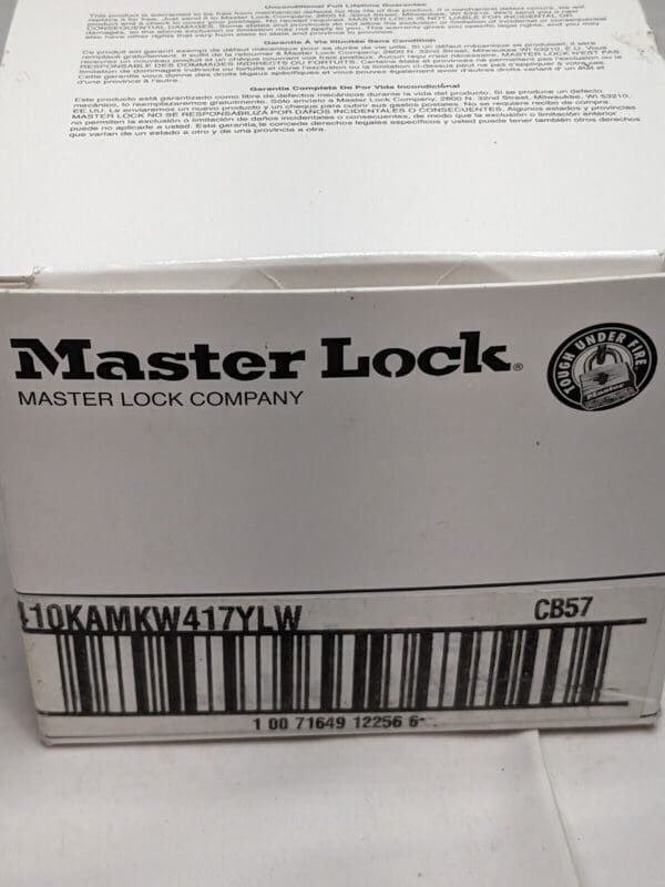 Master Lock Thermoplastic Safety Padlock Keyed Alike Qty 6 410KAMKW417YLW