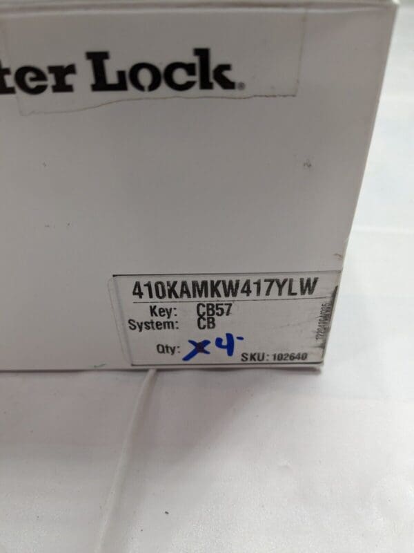 Master Lock Thermoplastic Safety Padlock Keyed Alike Qty 4 410KAMKW417YLW
