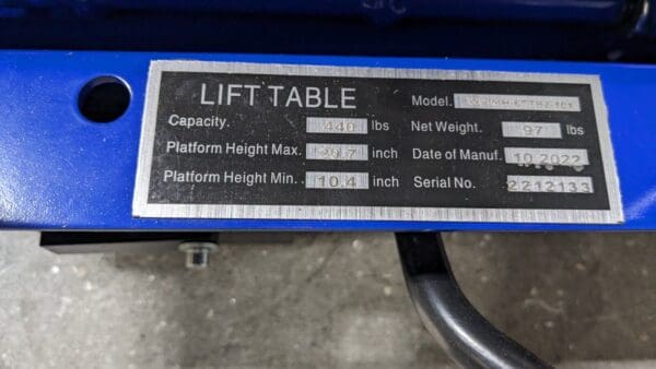 Mobile Air Lift Table 400 lb Capacity 29″ Lift Height WS-MH-LFTB2-101