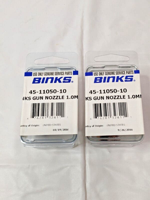 LOT of 2 Binks Gun Nozzles 1.0 MM 45-11050-10