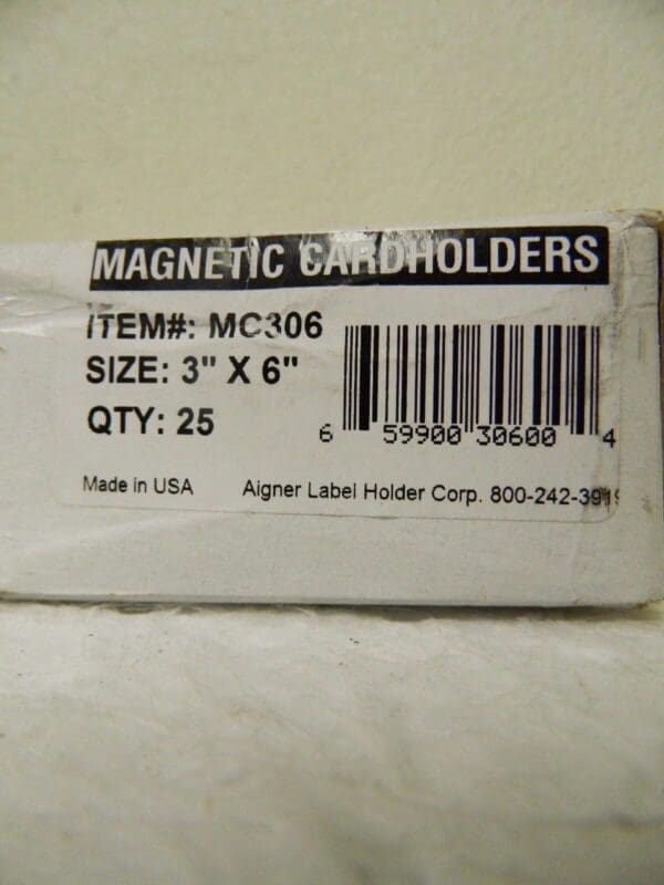Aigner Index 6" Long 3" Wide Magnetic Back Label Holder MC-306