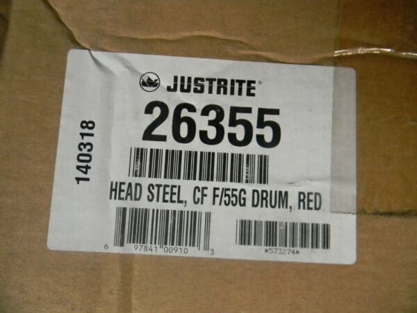 Justrite Cease-Fire Red Steel Head for 55 Gal. Drum 24" Diameter 26355
