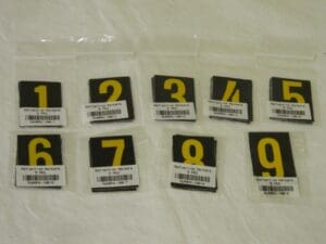 Professional Reflective Markers Numbers 1-9 Set 1-Pack of 5 Each RUM5PK-100-0-9