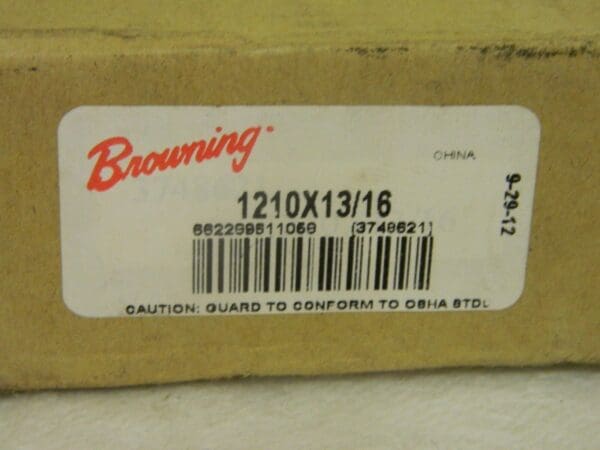 Browning Tapered Lock Sprocket Bushing 13/16" Bore 3/8" x 5/8" Thread 3748621