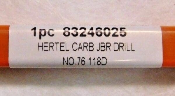Hertel Jobber Drill #76 1/4" x 7/8" 118º 2FL Solid Carbide #83246025