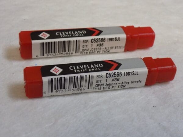 Cleveland Jobber Drill #36 x 1-7/16" x 3" 118º Bright HSS Qty. 2 #C52566