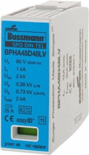 Cooper Bussmann 2 Pole 1 Phase 1 kA Hardwired Surge Protector BPHA48D48LV
