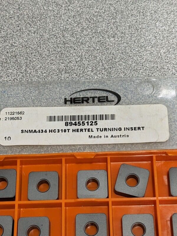 HERTEL Turning Insert: SNMA434 HC310T, Carbide Qty 10 89455125