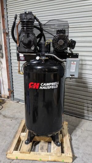 CAMPBELL HAUSFELD Vertical Air Compressor 7.5 hp 230V 80 gal CE7000 Damaged