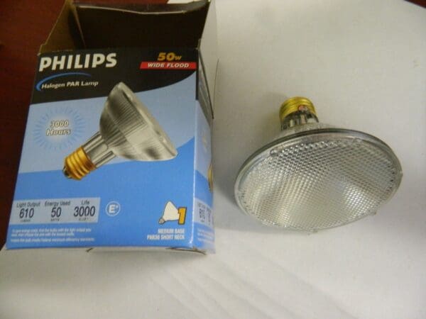 Philips Halogen Par Lamp 50w 3000 Hours 610 Lumens Qty. 4 #813888