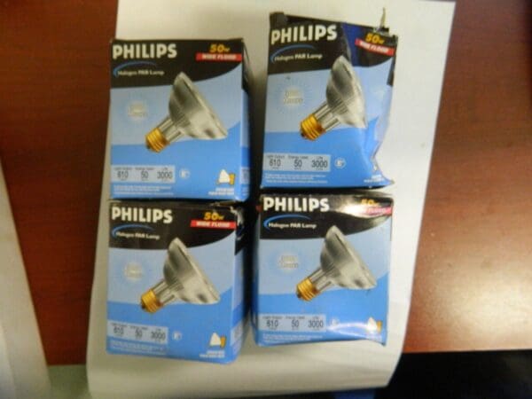 Philips Halogen Par Lamp 50w 3000 Hours 610 Lumens Qty. 4 #813888