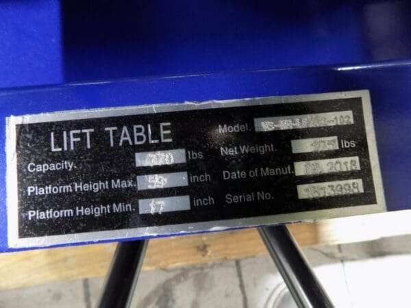WorkSmart Hydraulic Scissor Lift Cart 770 lb Capacity 35" x 20" Platform REPAIR