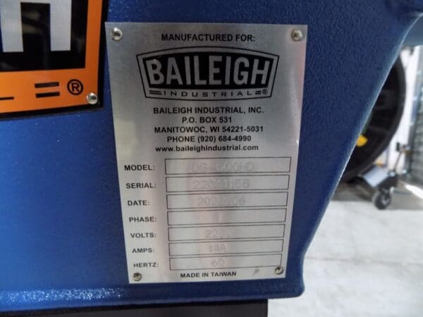 Baileigh Heavy Duty 20" Disc Grinder w/ Brake 1100 RPM 220v 1 Ph 1019164 Repair