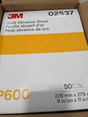 3M Gold Abrasive Sheets 250pcs 9 in x 11 in 02537