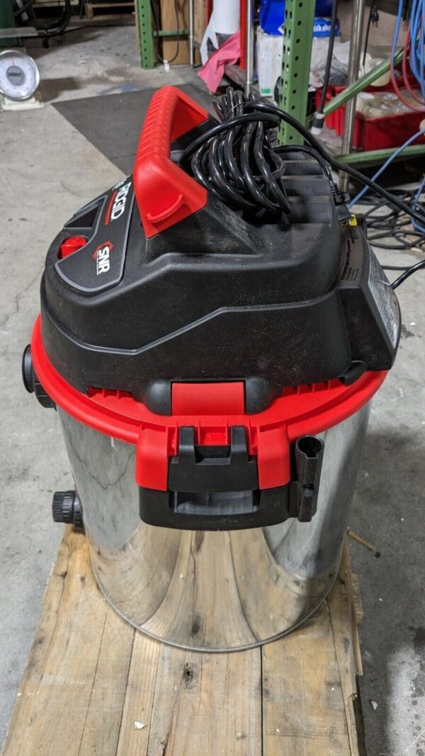 RIDGID 16 Gallon Stainless Steel Wet/Dry Vac w/ Cart Cord Included 1610RV 50353