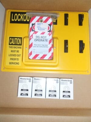 North 4 Padlock & Tag Yellow Acrylic Lockout Station Model 955564