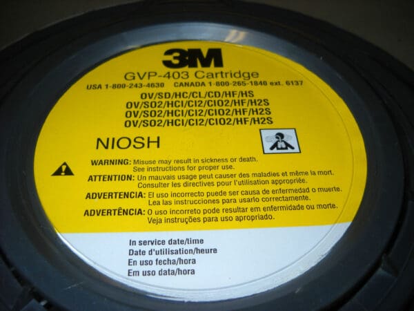 3M Organic Vapor/Acid Gas Cartridge Yellow (Lot of 5) USA #GVP-403