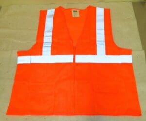 Cordova Orange Mesh Surveyor Vest Silver Stripes Zipper 6 Pack Size XXL VS270P