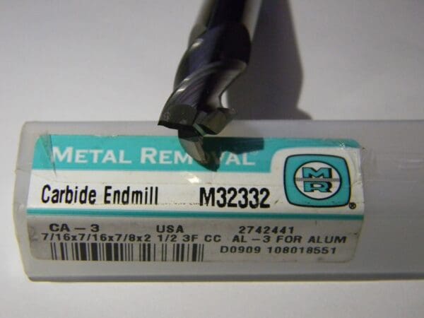 Metal Removal 7/16" x 7/16" x 7/8" x 2-1/2" 3FL Carbide End Mill M32332