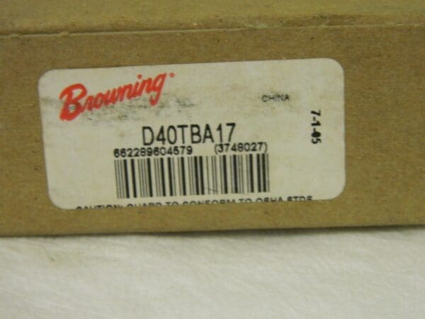Browning D40tba17 2 Strands Taper Bore 17 Teeth Roller Chain Sprocket Qty. 1