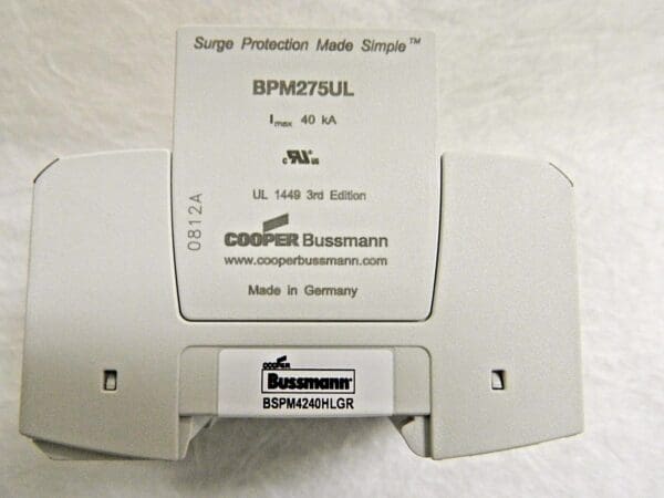 Cooper Bussmann Thermoplastic Hardwired Surge Protector 120/240VAC BSPM4240HLGR
