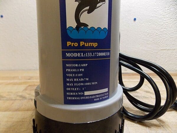 ProPump Submersible Pump 1/6 HP 1" NPT Outlet 120 Volts #133.1720000310 REPAIR