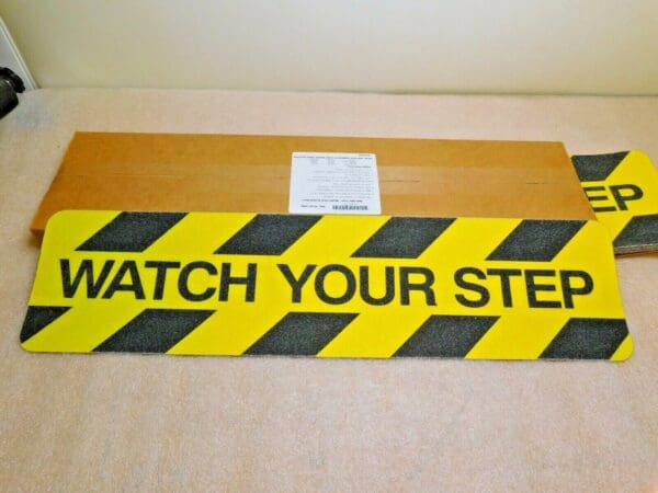 Anti-Slip Safety Tape Watch Your Step Black & Yellow 6" x 24" Qty 12 Pcs 84625B
