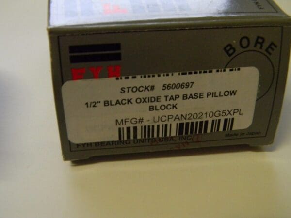 FYH Pillow Block 1/2" Black Oxide Tap Base #UCPAN20210G5XPL