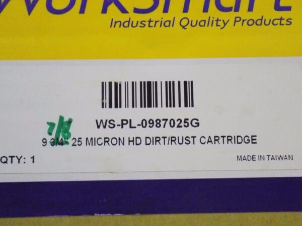 WorkSmart 25 Micron Polypropylene Cartridge Filter 4-3/8"OD x 9-7/8" WSPL098725G