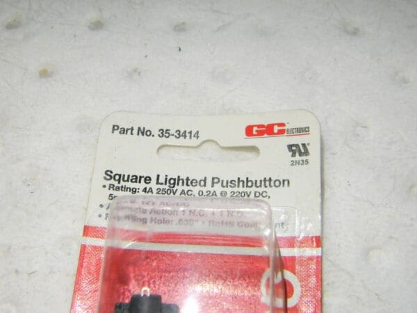 GC Electronics Square lighted pushbutton 35-3414