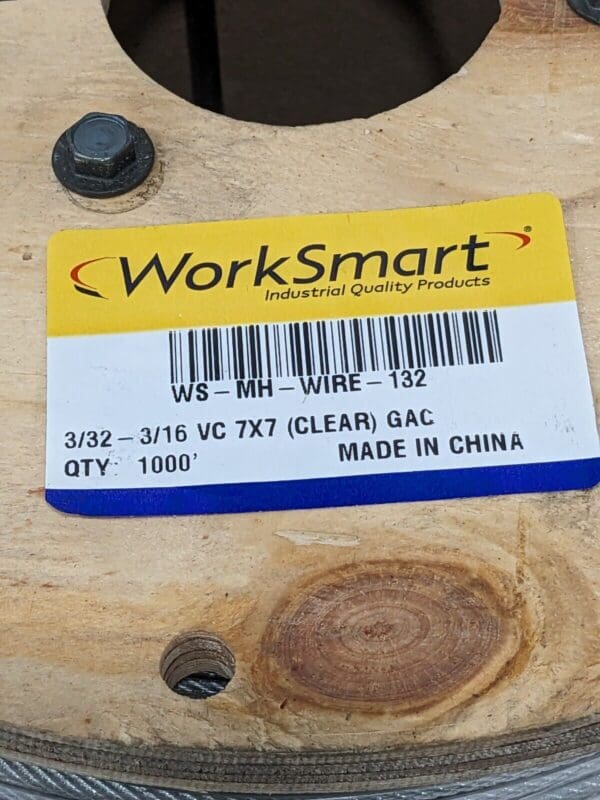 WorkSmart 3/16″ x 3/32″ Diam, Aircraft Cable 1000 Ft. WS-MH-WIRE-132