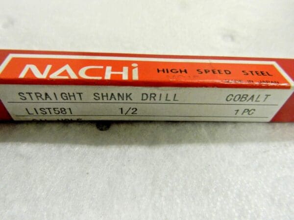 Nachi Cobalt Oil Hole Drill Straight Shank List 581 1/2" 118° Point 1057110