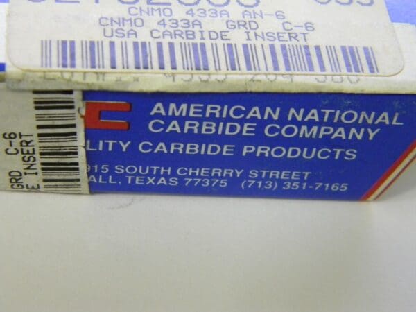 Anc Cnmo 433a an-6 C-6 Carbide Inserts, QTY 10 USA