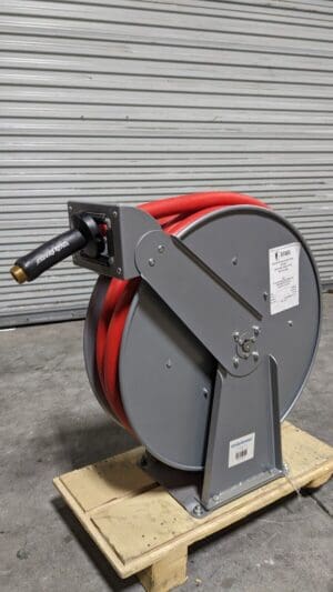 Hose Reel with Hose 1″ ID Hose x 50' Spring Retractable 300 psi 3/4″ NPT In/Out