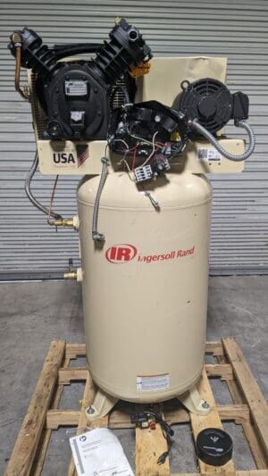 INGERSOLL-RAND Stationary Vertical Electric Air Comp 7.5 hp 80 gal Damaged