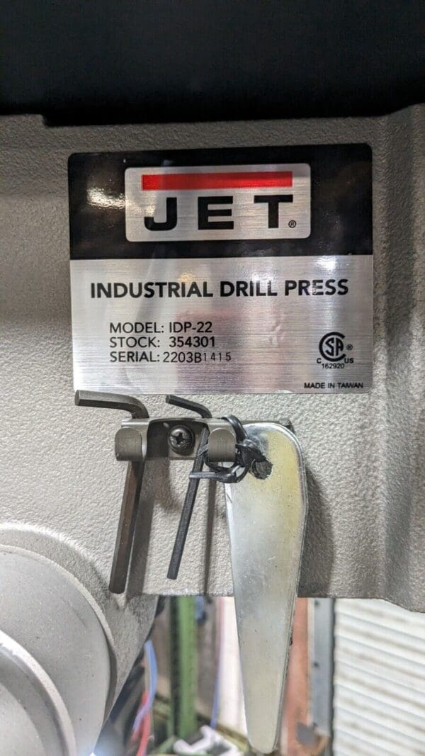 Jet 22" Industrial Floor Drill Press 12 Speed 1.5 HP 115/230 V IDP-22 Damaged